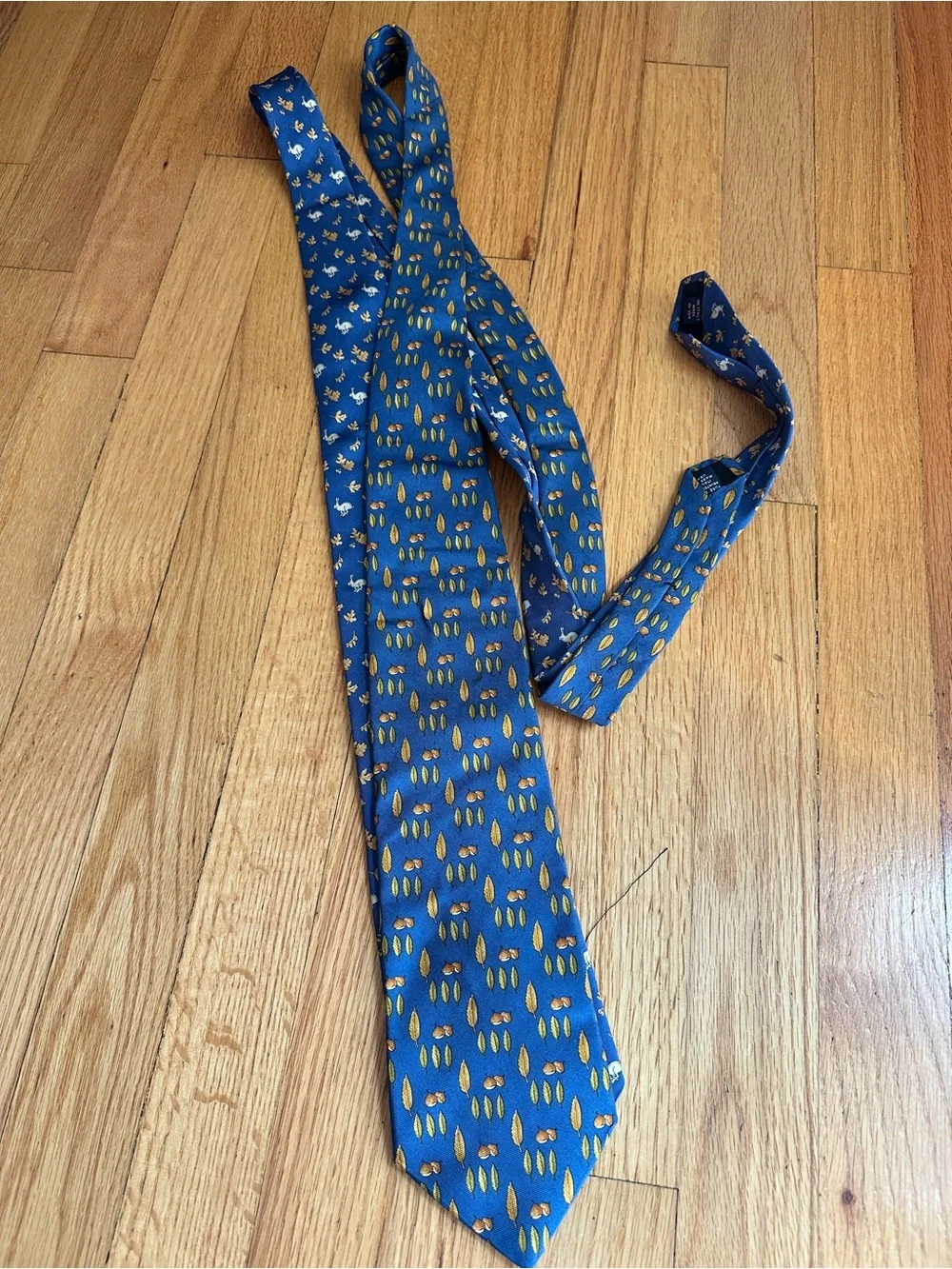 Brooks Brothers Makers 2 Silk Tie Lot Blue Rabbit Acorn Made USA